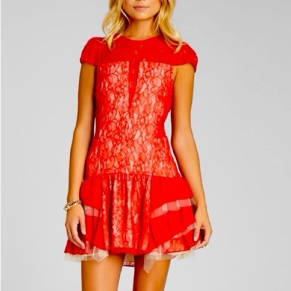 BCBGeneration Scarlet Lace Mini Dress